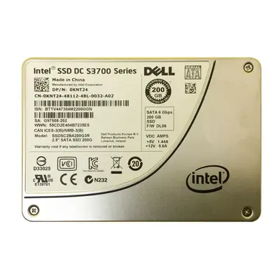 Dell 0KNT24 | 200GB Multi-Level Cell SATA 6Gb/s Hot-Pluggable 2.5-Inch Solid State Drive for PowerEdge Servers