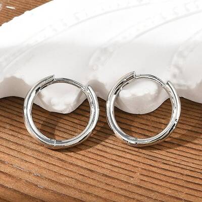 Brass Huggie Hoop Earrings