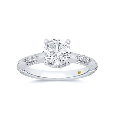 Quell Petite Hidden Halo Round Lab Grown Diamond Engagement Ring | 14K White Gold 3 1/4 CT. TW.