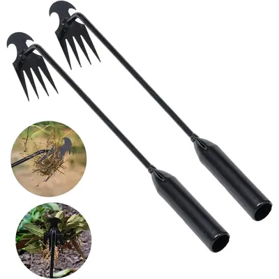 Weed Puller Tool Garden Weed Pulling Tool, Portable Garden Weeder Tool Uprooting Weeding Tool, 4 Manganese Steel Forged Hand...