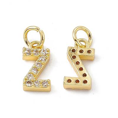 Real 18K Gold Plated Brass Micro Pave Clear Cubic Zirconia Charms