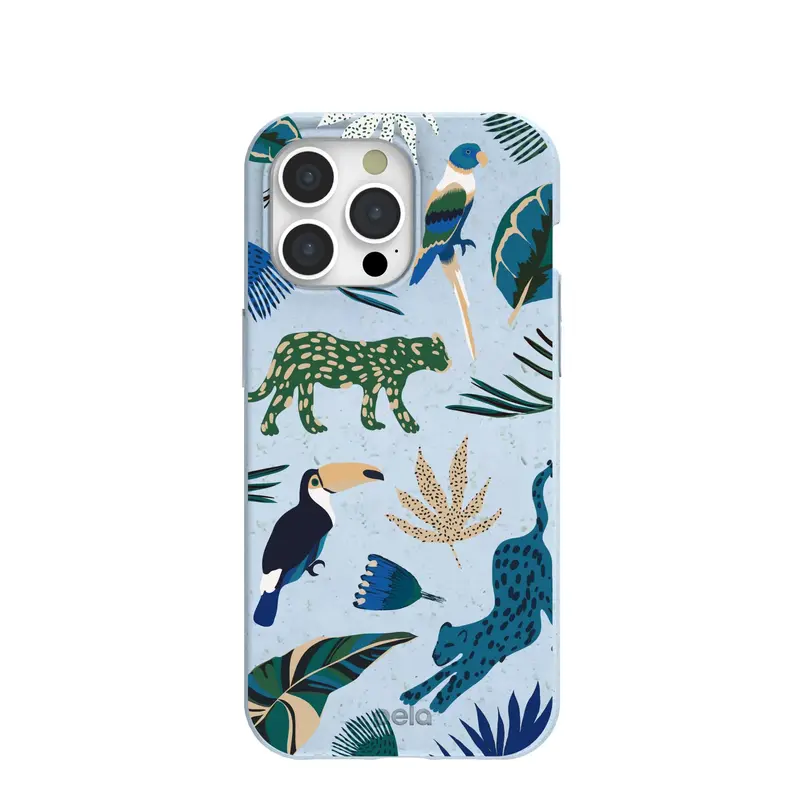 Powder Blue Tropical Rainforest iPhone 15 Pro Max Case