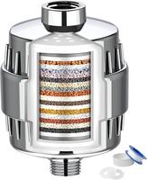 Shower Filter, 15 Stage Shower Head Filter for Hard Water, High Output Shower Water Filter to Remove Chlorine, Fluoride and O...