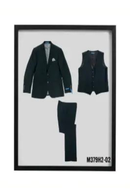 Sean Alexander Men's Birdseye Pattern 3 Piece Hybrid Fit Suit