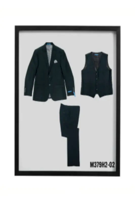Sean Alexander Men's Birdseye Pattern 3 Piece Hybrid Fit Suit
