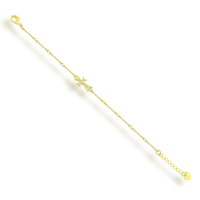 Evry Jewels Double Cross Me Bracelet for Women - Gothic-Inspired Pavé Cross Design - Bold Statement Accessory - Gold and Sil...