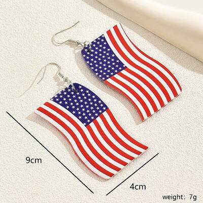American Flag Earrings for Independence Day Celebration Party Wear Accessories
