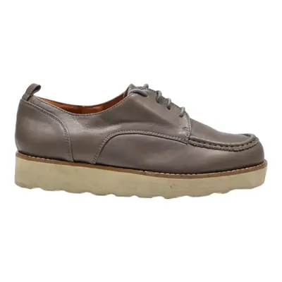 BUFFALO Moccasin Shoes Grey Leather Womens UK 5