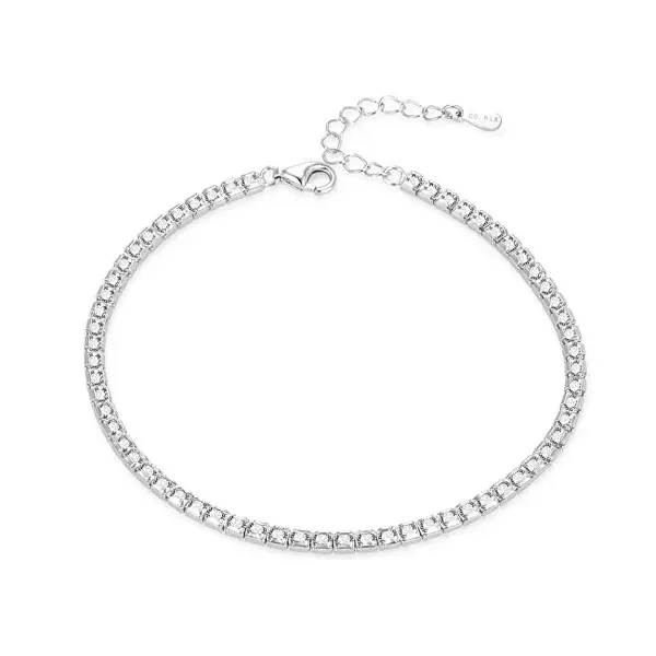 Agato AGB777/21 shiny silver tennis bracelet