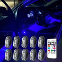 Car LED Lights, Rechargeable Colorful Light, Motorcycle Flashing Warning Light, Decorative Light, Automotive Accessories, Veh...