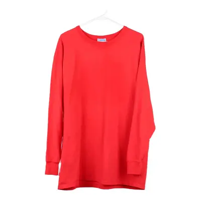 Champion Long Sleeve T-Shirt - XL Red Cotton