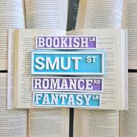 Bookish Street Sign Decor for Bookshelves - Multicolor - 3D Printed Customization - Purple