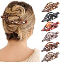 AWAYTR 6Pcs/Set French Concord Hair Claw Clips Side Slid Flat Hair Clips for Strong Hold No Slip Grip Hair Clips for Women Th...