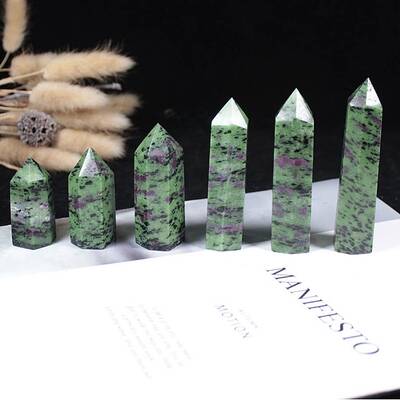 Point Tower Natural Ruby in Zoisite Home Display Decoration