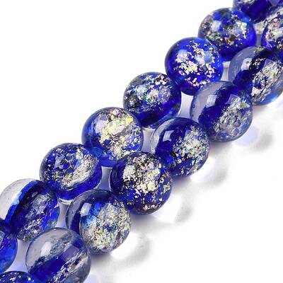 Handmade Dichroic Foil Glass Beads Strands