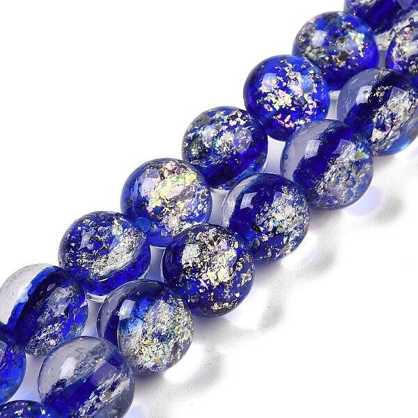 Handmade Dichroic Foil Glass Beads Strands
