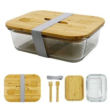 12 Customized Chow Bella Glass Bento Box - Bamboo Lid & BPA Free
