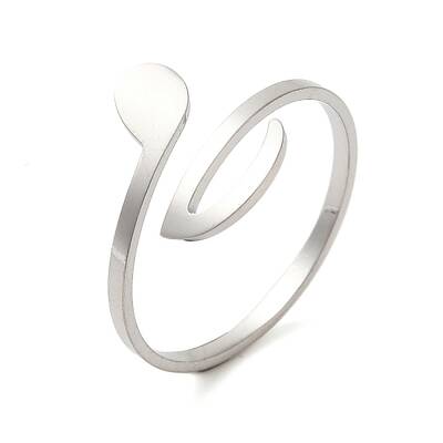 Non-Tarnish 304 Stainless Steel Open Cuff Rings for Women