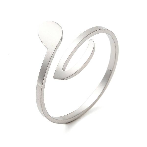 Non-Tarnish 304 Stainless Steel Open Cuff Rings for Women