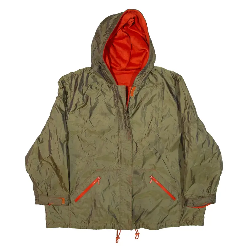 Reversible Jacket Green Nylon Womens 2XL