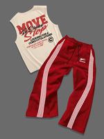 Men's Letter Graphic Tank Top & Tracksuit Bottom Two-piece Set, Regular Fit Sleeveless Round Neck Top & Striped Trim Sweatpa...
