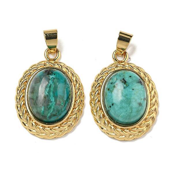 Natural African Turquoise(Jasper) Oval Pendants