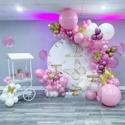 Butterfly Birthday Party Decoration Round Cover