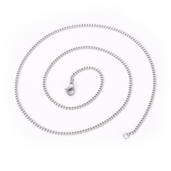 Non-Tarnish 304 Stainless Steel Curb Chain Necklaces