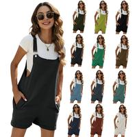 Naeduo Women's Cotton Linen Short Overalls | 2025 Coastal Cowgirl Summer Must-Have | Adjustable Bib Straps Giant Pockets | Co...
