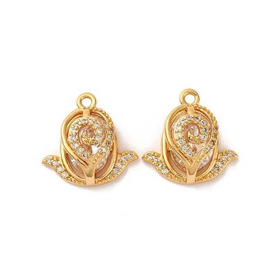 Brass Micro Pave Cubic Zirconia Pendants