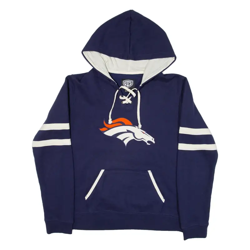OTS Denver Broncos Womens Blue Hoodie USA L