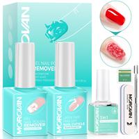 Morovan Gel Polish Remover Kit with Latex Tape Peel Off Liquid with Cuticle Pusher Peeler Cuticle Oil Nail File Cleaner Quick...