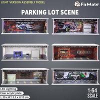 1/64 scale die-cast model car scenarios display case with LED light and Acrylic Cover, Scenes Parking lot diorama storage gar...