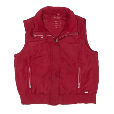CALVIN KLEIN PERFORMANCE Puffer Gilet Red Womens XL