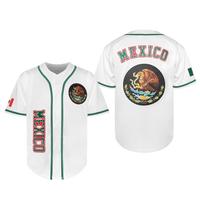 Men's Mexico Baseball Jersey, Eagle Mexico Baseball Button Down Jersey Shirts, Mexican Flag Baseball Jerseys Sports Shirt
