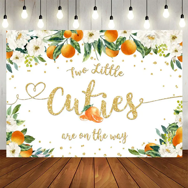 Aperturee Little Cuties Are On The Way Twins Baby Shower Backdrop