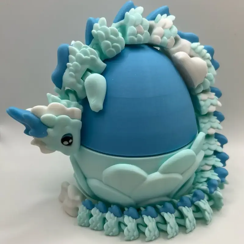 Vik’s 3D Kaida - 8” & 16” Dragon - Cute Multi Color Egg desk buddy collectibles decor Nature Print