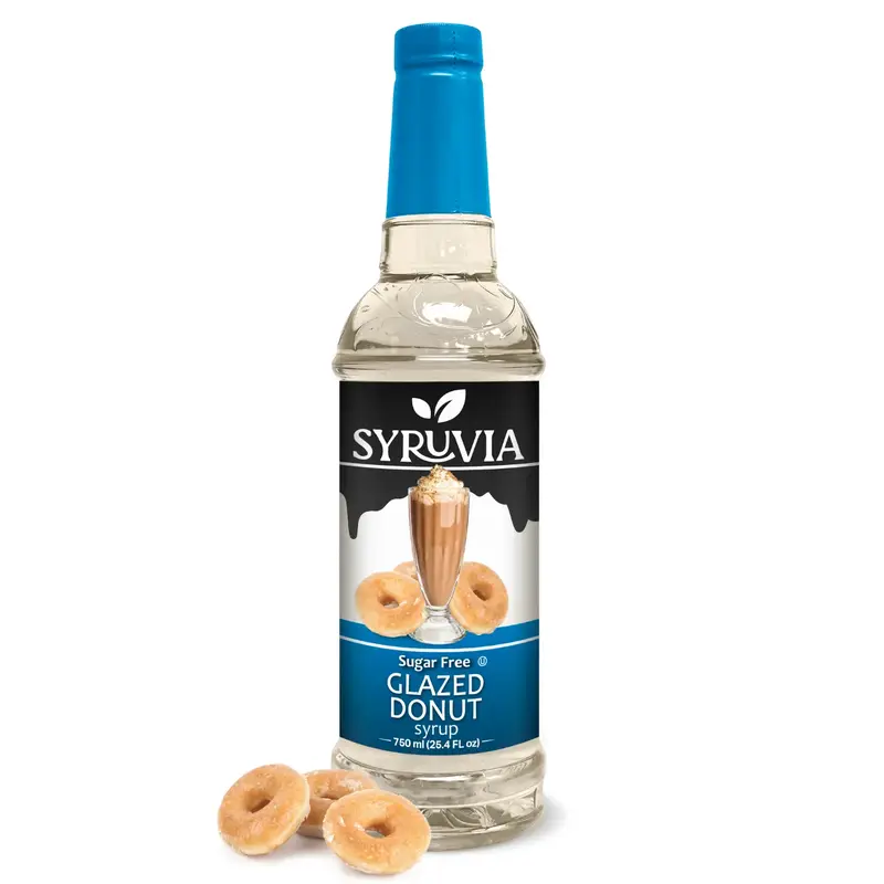 Syruvia Sugar-Free Glazed Donut Coffee Syrup, 25.4 fl oz – Premium 0-Calorie Flavoring, Kosher and Gluten-Free. Ideal for D...