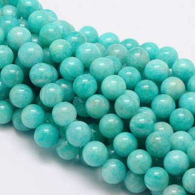 Round Natural Amazonite Bead Strands