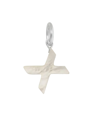 MOP Letter Charm | Metal Color: Silver | Letter: X