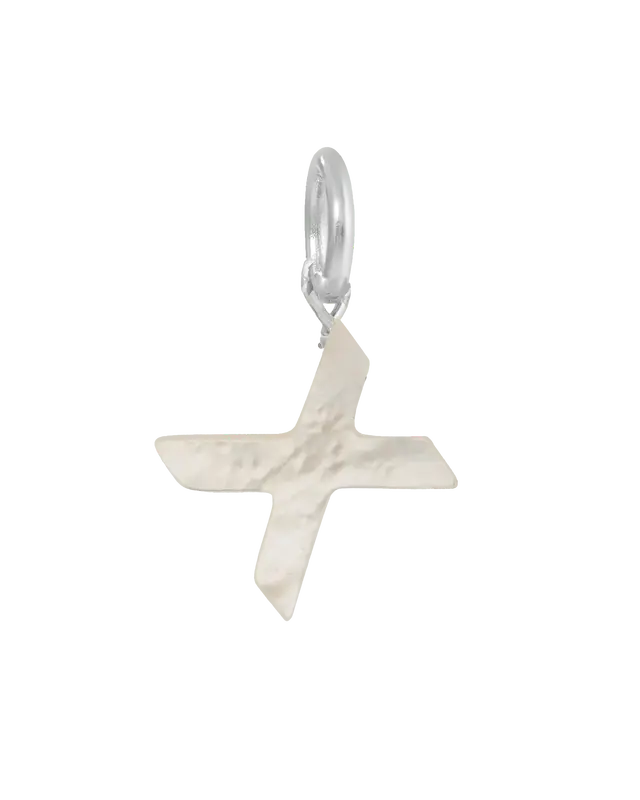 MOP Letter Charm | Metal Color: Silver | Letter: X