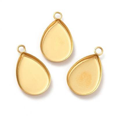 Ion Plating(IP) 304 Stainless Steel Pendant Cabochon Settings