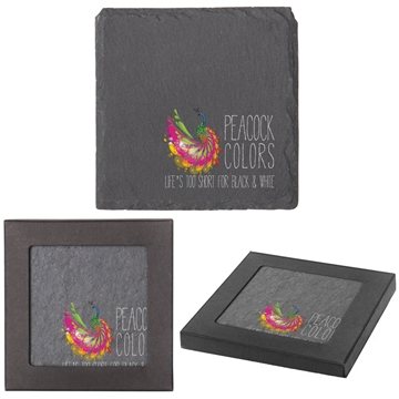 100 Customized Square Slate Coaster - Furniture Safe