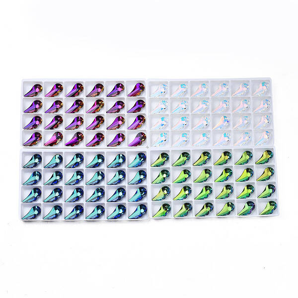 Pointed Back Glass Rhinestone Pendants