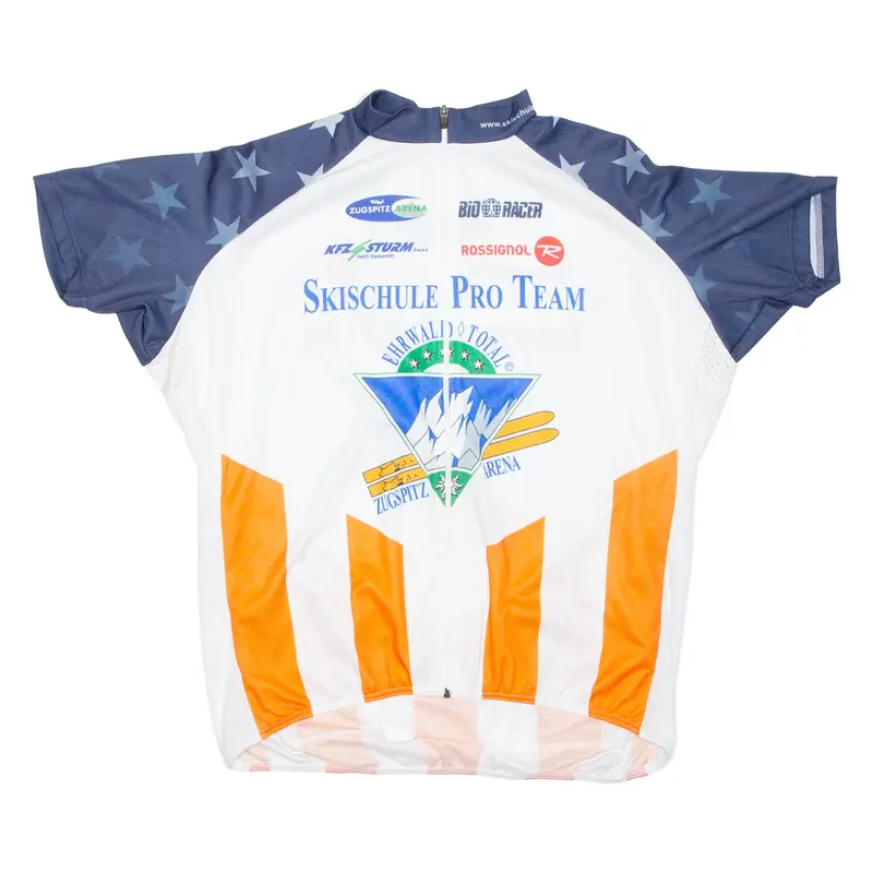 BIO RACER Cycling Mens Jersey White Full Zip 2XL