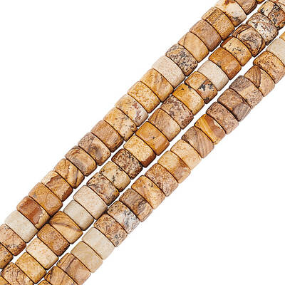 357 Pcs 6mm Natural Picture Jasper Disc Beads