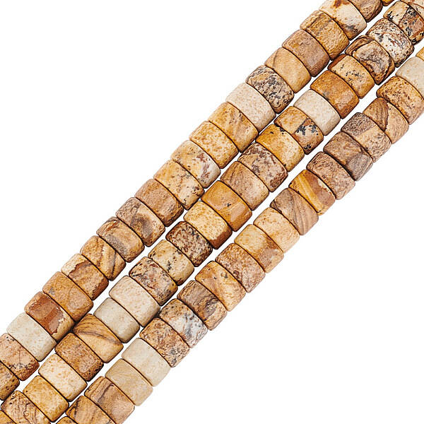 357 Pcs 6mm Natural Picture Jasper Disc Beads