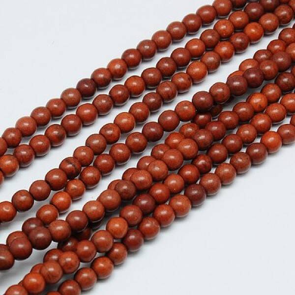 1 Strand Dyed Saddle Brown Round Synthetic Turquoise Beads Strands