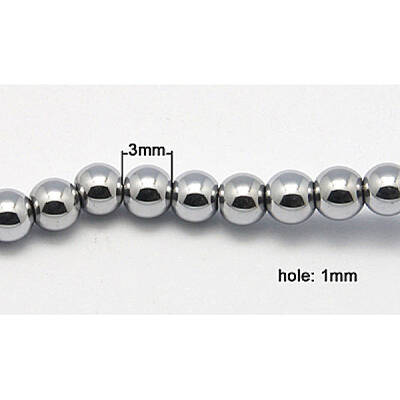 PVD Vacuum Plating Non-Magnetic Synthetic Hematite Beads Strands