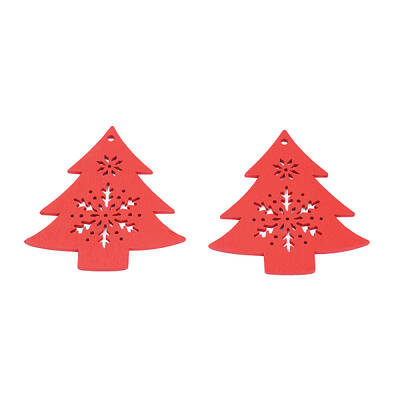 Christmas Theme Spray Painted Wood Big Pendants